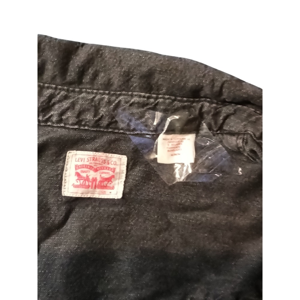 Levi Strauss & Co Womens Black Denim Western Snap Button Long Sleeve Shirt M - Picture 4 of 6